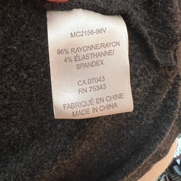 Willi Smith Cowl Neck Knee Length Dress Dark Gray/Black Long Sleeve SZ Large - Picture 4 of 4